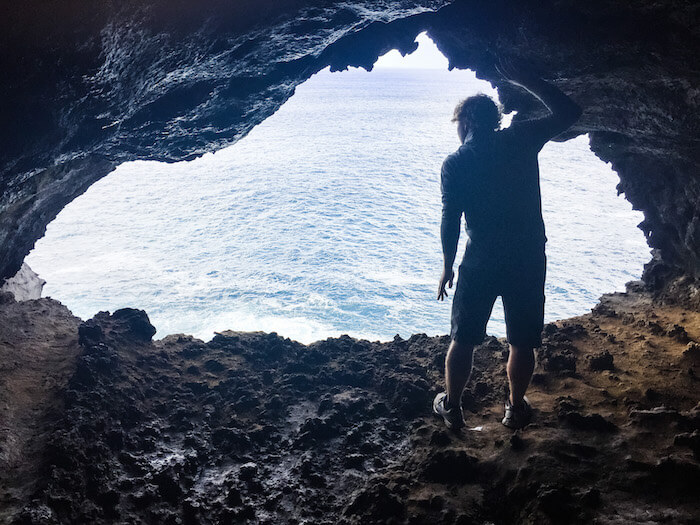Things to Do on Easter Island (Rapa Nui) in Three Mysterious Days • Travel on the Reg A look outside the Two Windows Cave on Easter Island