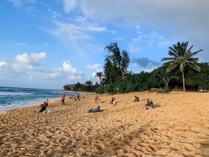 Sunset Beach in Oahu, Hawaii, before the sun sets