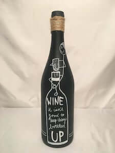 A reclaimed wine bottle for those who love wine puns