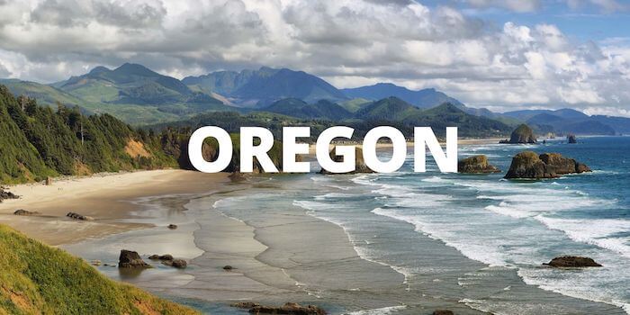 A view from above of an Oregon beach