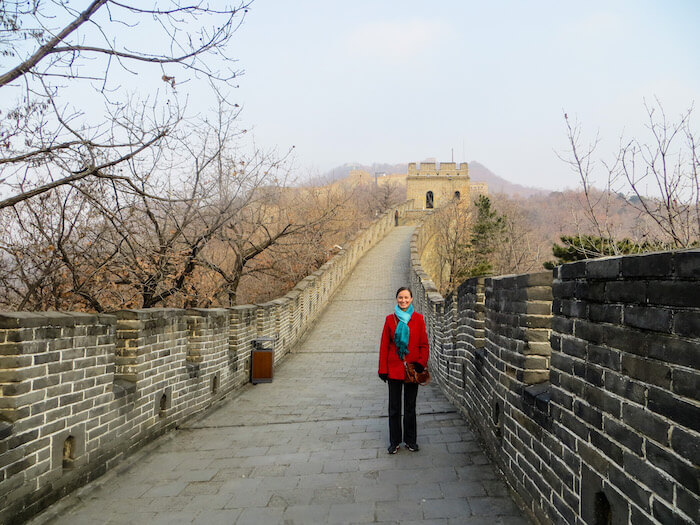 Posing at the Great Wall in China