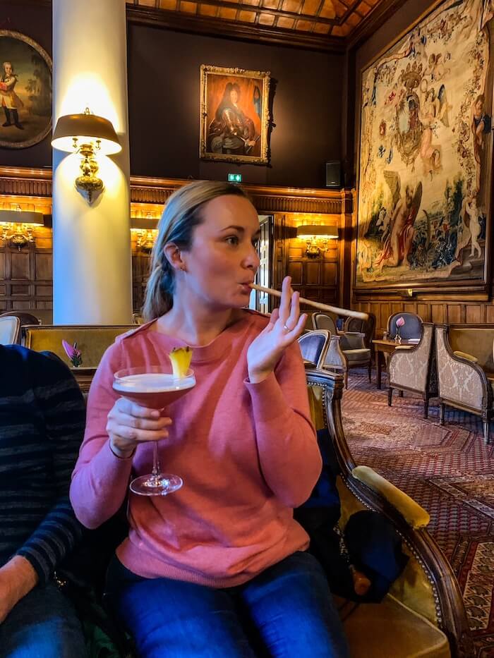 A woman with a breadstick in France