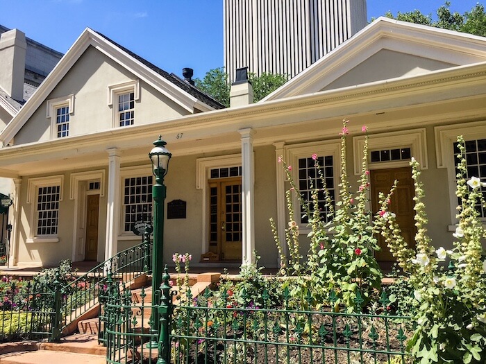 The outside of the Beehive House in Salt Lake City