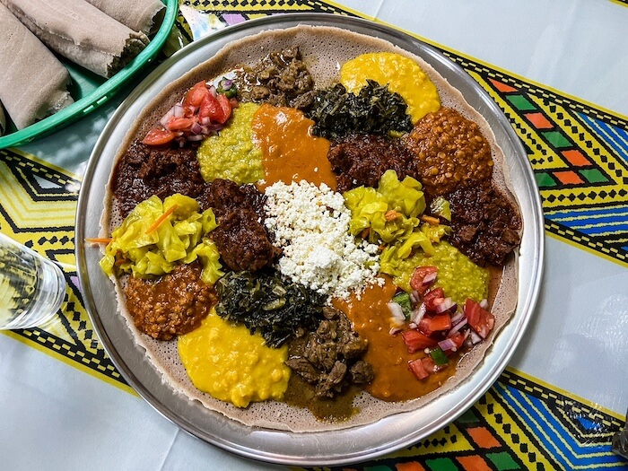 Food from the first Ethiopian restaurant in Utah in Salt Lake City
