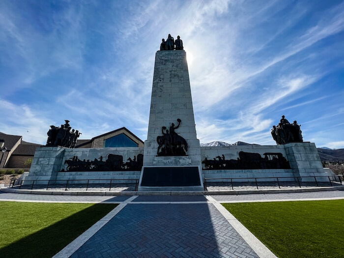 The monument at This Is the Place in Salt Lake City