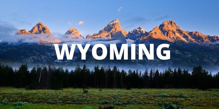 Wyoming landscapes against a blue sky