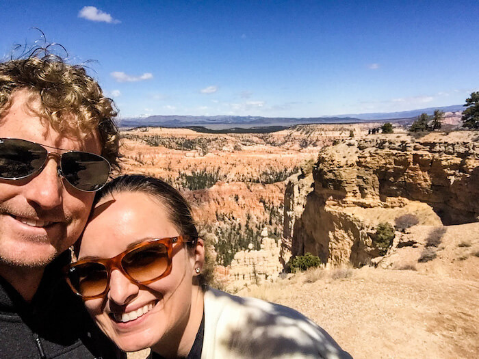 A couple takes a selfie at Bryce Canyon National Park.