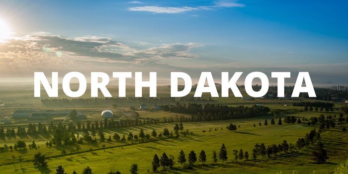 Open plains with NORTH DAKOTA across the front