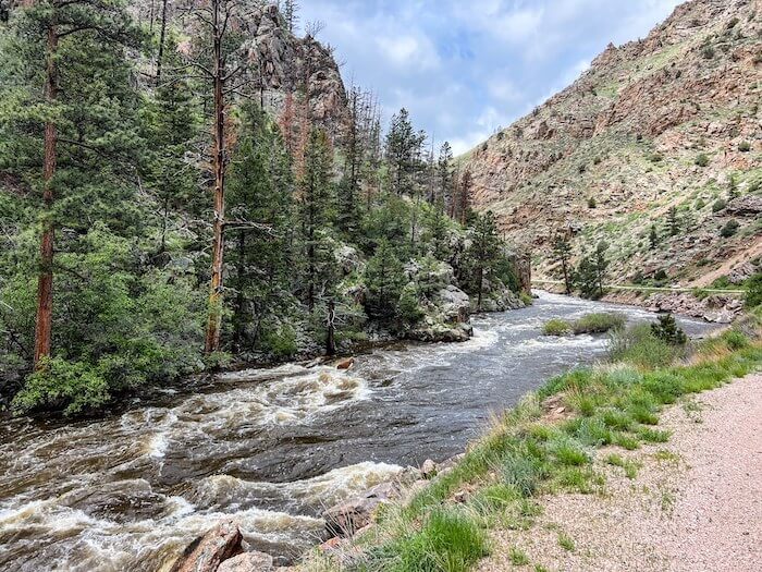 A scenic drive along the Cache la Poudre River