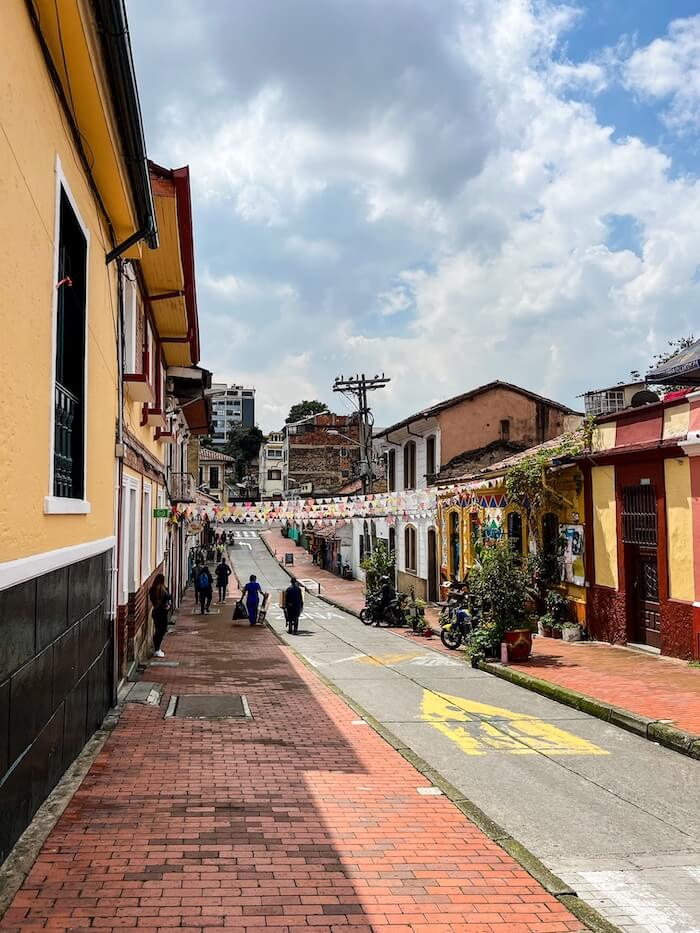 A colorful alleyway in Bogotá