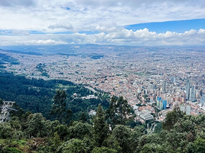 Views from the top of the Monseratte Bogota hike
