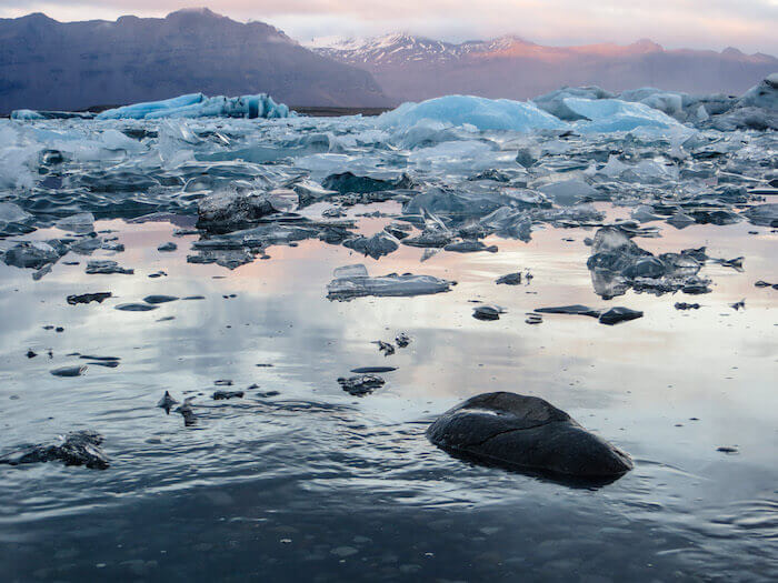 Jökulsárlón, a glacial lagoon, in Iceland