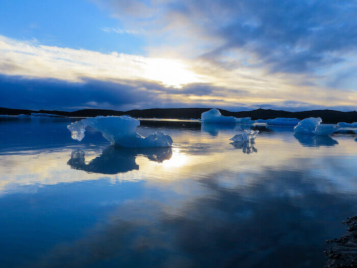 Glittering glacial lagoons in Iceland
