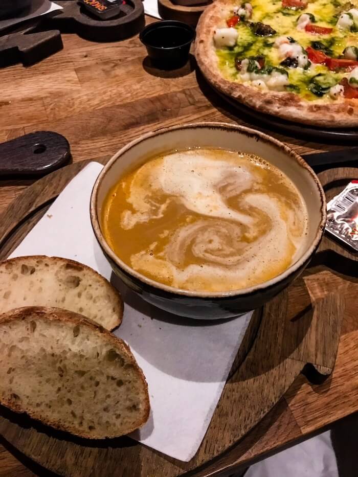 Warm bread and soup in Iceland