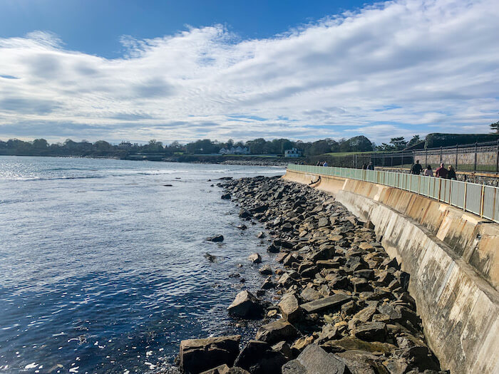 Cliff Walk, a popular Newport activity outside of the mansions of Newport