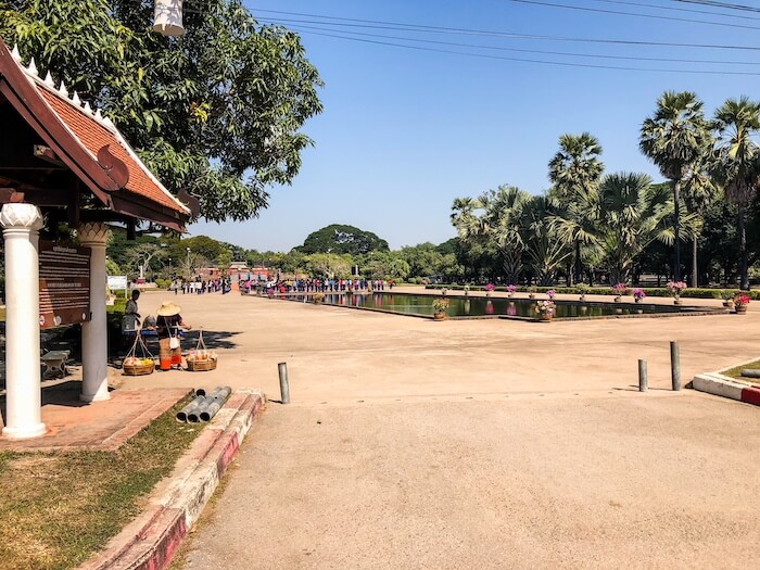 A view in Thailand of shops at a historical park