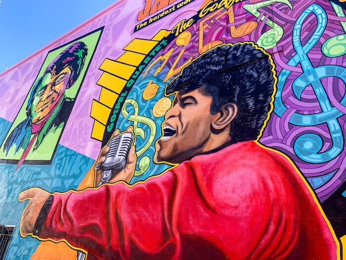A James Brown mural, one of the top things to do in Augusta, Georgia
