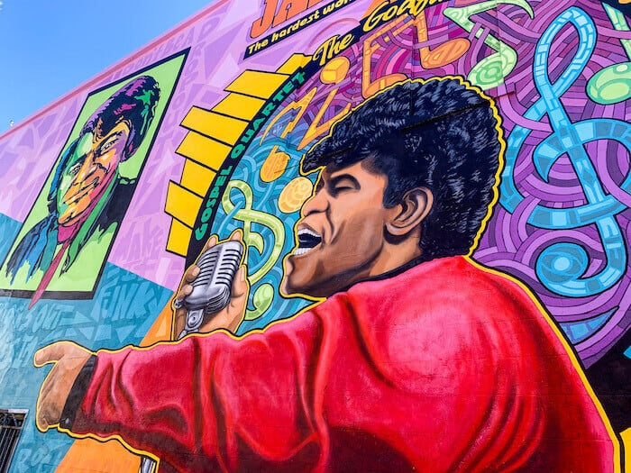 A James Brown mural