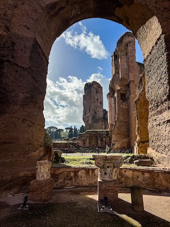 A view at the Baths of Caracalla in Rome
