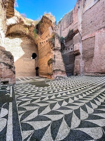 A view at the Baths of Caracalla in Rome