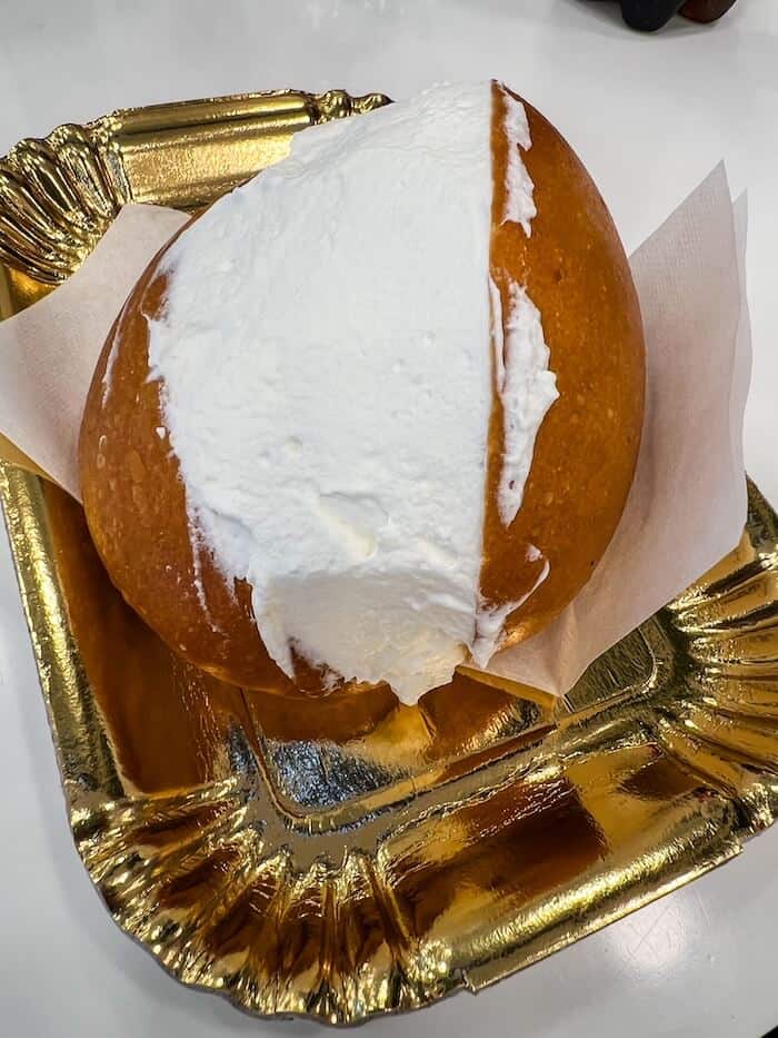 Enormous maritozzi filled to the edges with cream in Rome
