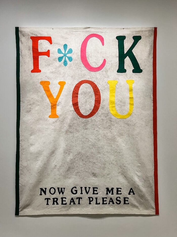 A sassy exhibit at a museum with naughty language