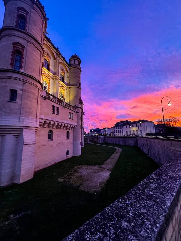 A beautiful sunrise in a French town