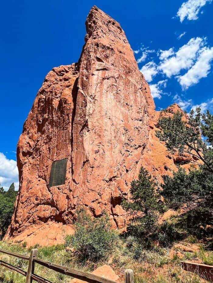 A large rock formation on Garden of the Gods hikes