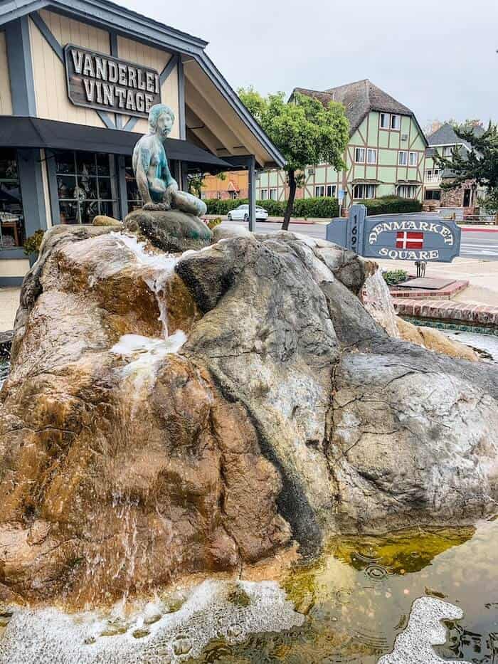 A Little Mermaid statue in Solvang