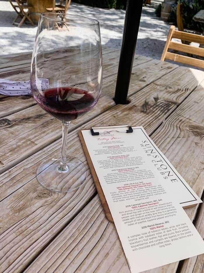 A glass of wine in the Santa Ynez Valley