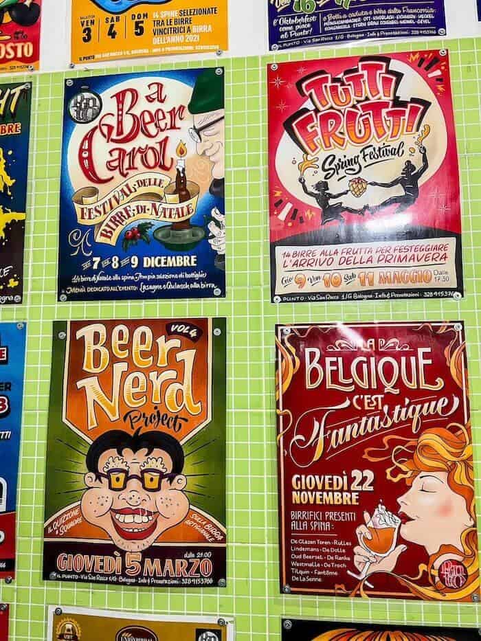 A beer poster in Bologna to answer, "Is Bologna worth visiting?"