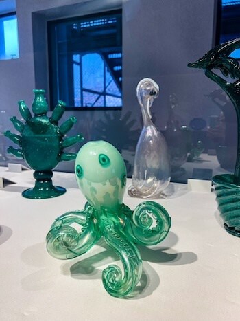 An octopus made of glass at the Murano Glass Museum