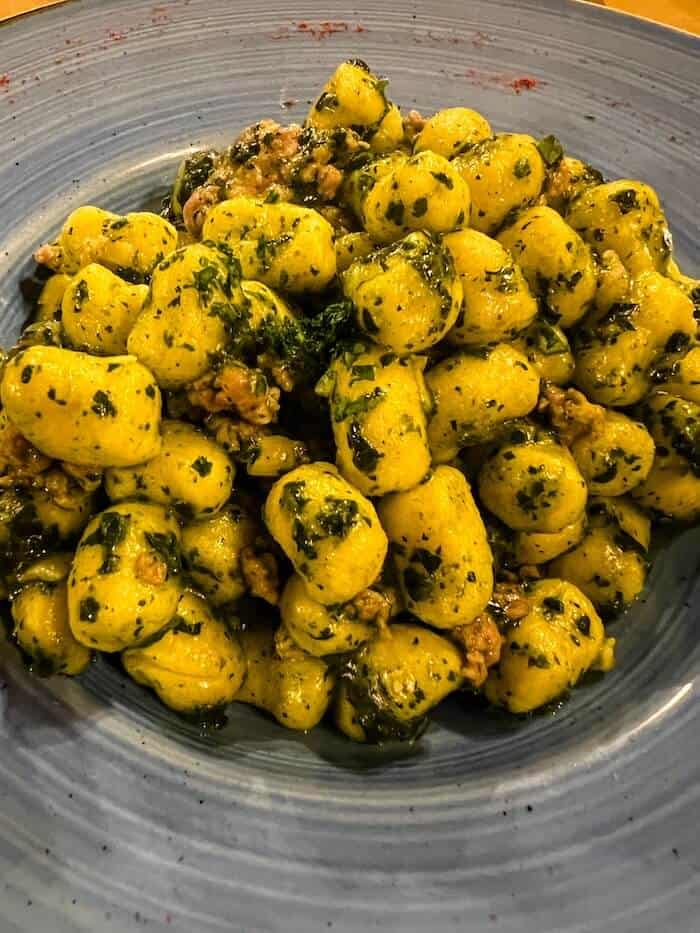 A plate of gnocchi at Enoteca Al Volto in Venice