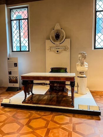 An exhibit inside the Gallerie dell'Accademia in Venice