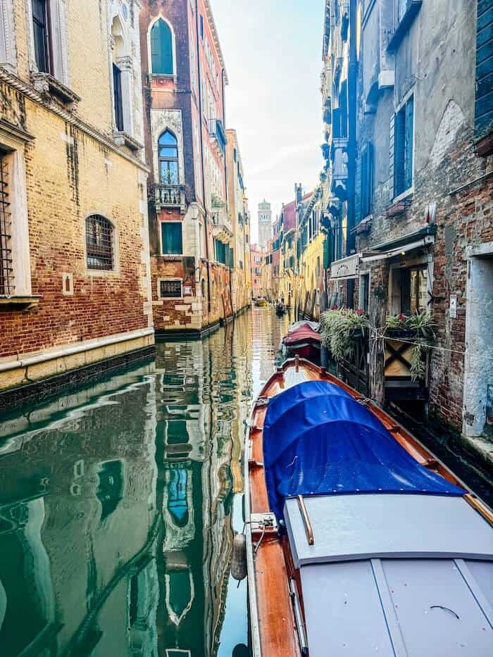 A view down a small canal in Venice