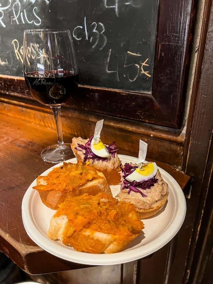 Bar snacks at Osteria Al Portego in Venice, Italy