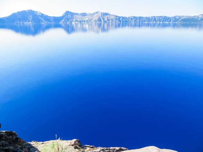 A view of the deep blue waters at Crater Lake