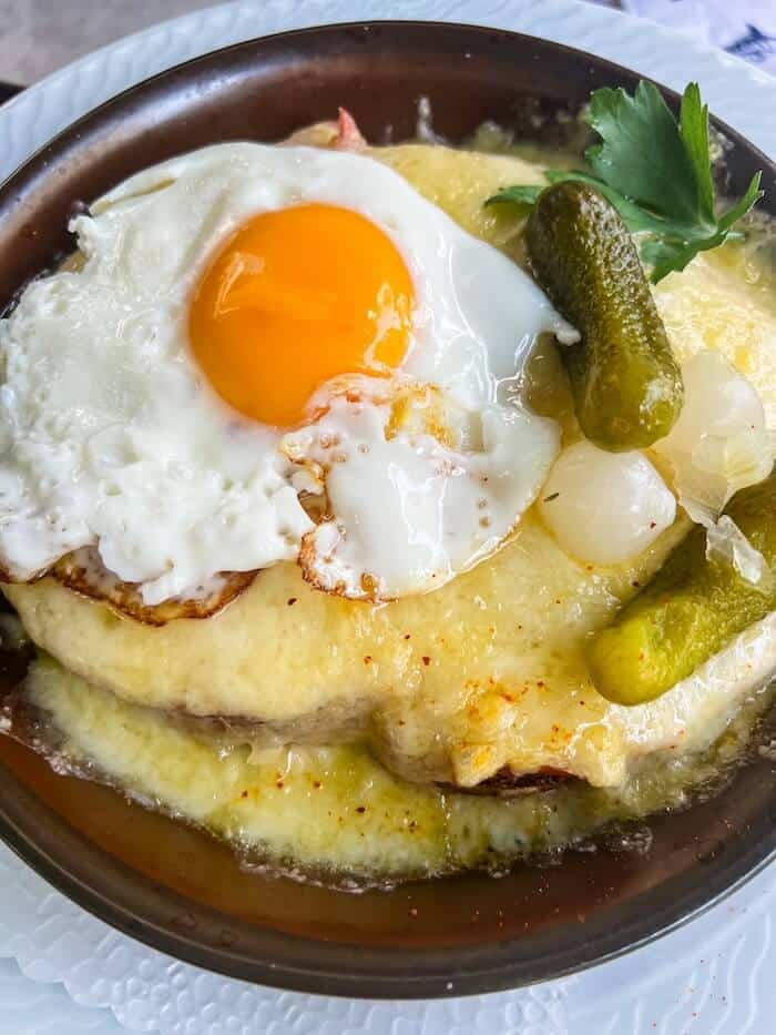 An open-faced sandwich in Lausanne, Switzerland