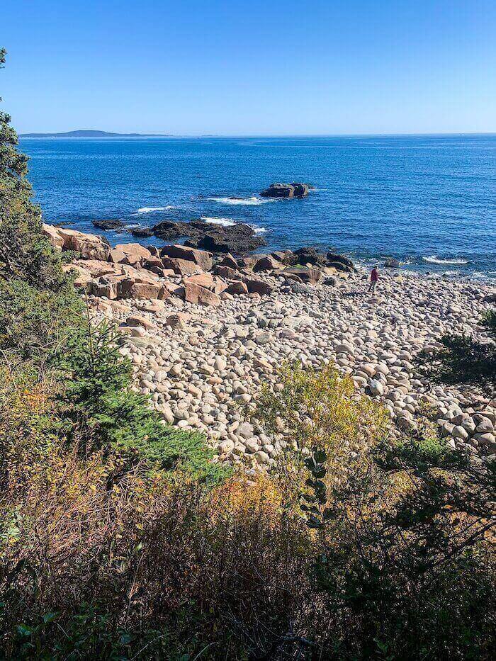 A view from above a trail at Acadia National Park