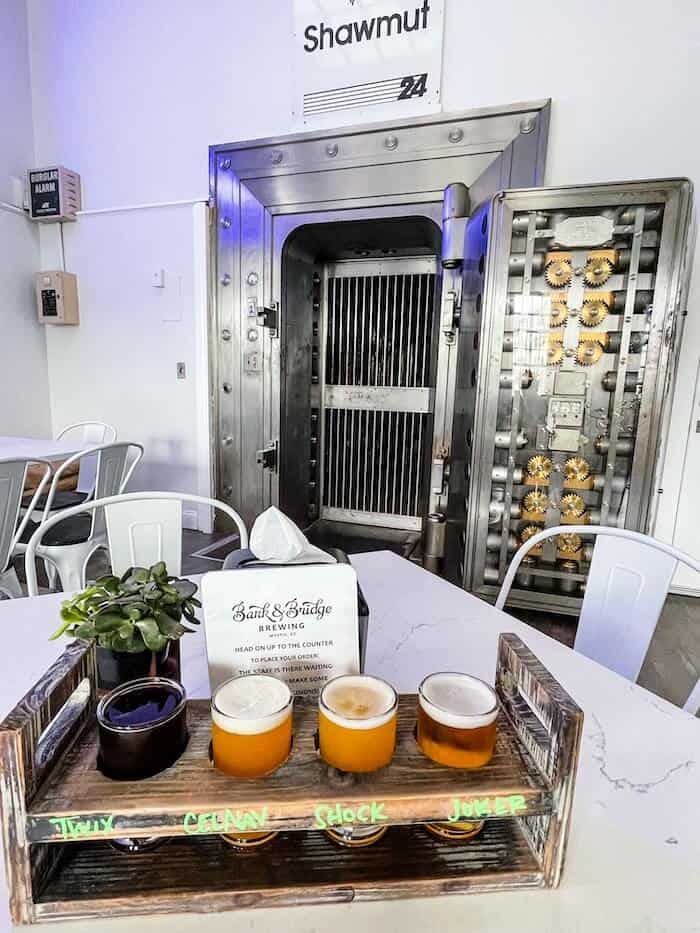 A taster of beer in Mystic, Connecticut