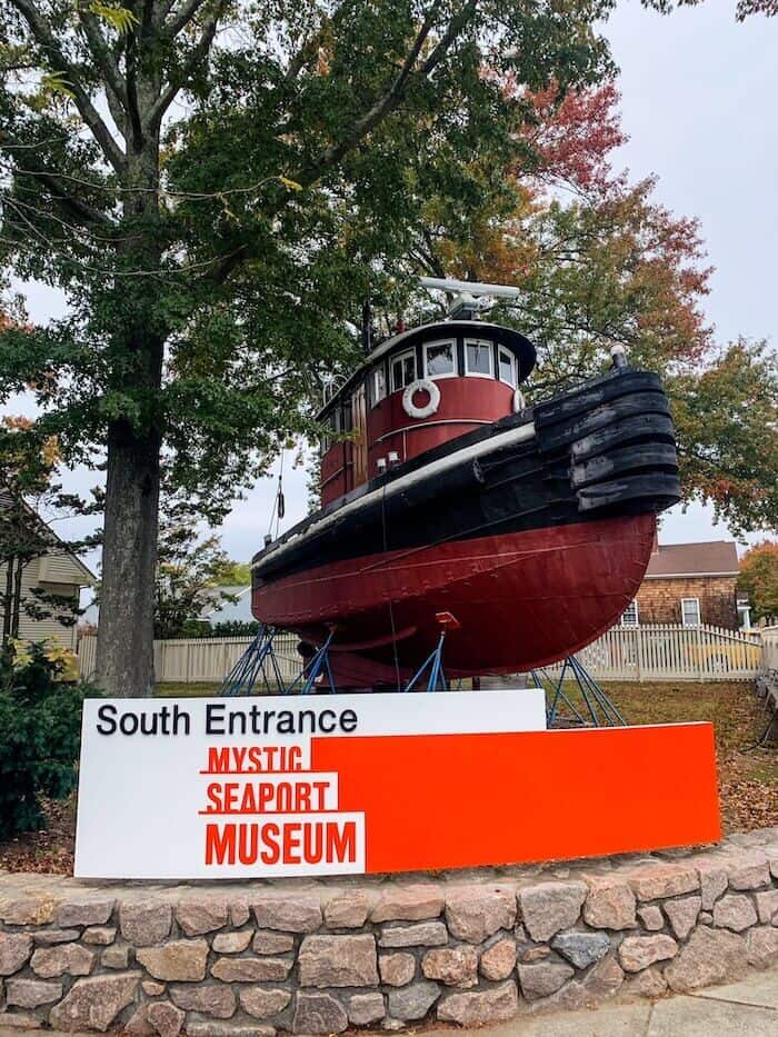 Outside of the Mystic Seaport Museum in Mystic