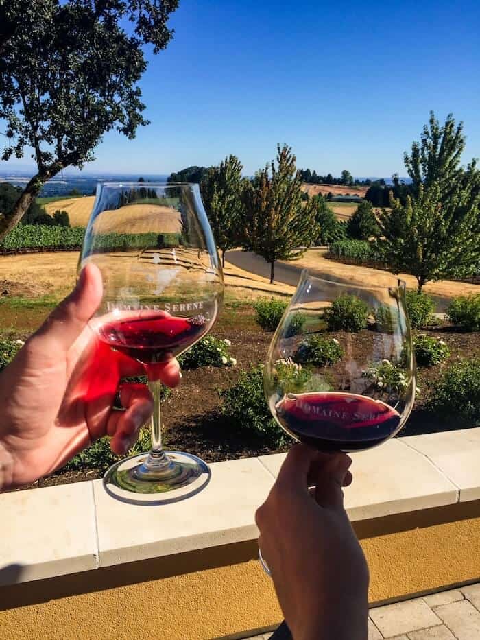 A couple toasts in Oregon wine country.