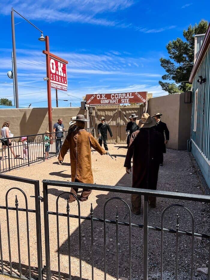 A reenactment of the shootout at the OK Corral in Tombstone