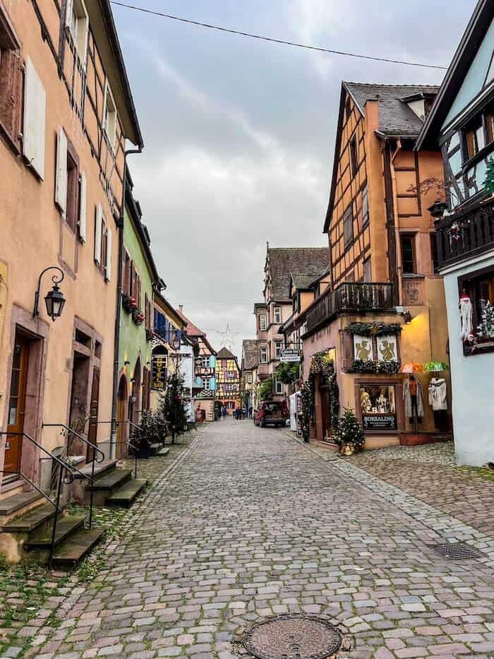 A view of a small town at Christmas in Alsace
