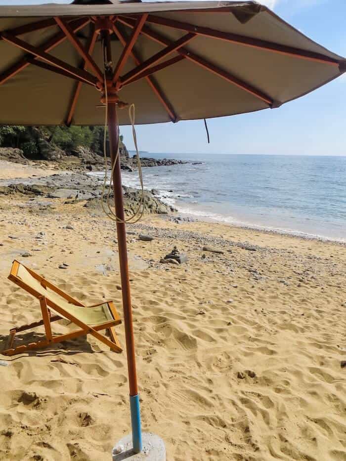 An umbrella on the beach in Koh Lanta