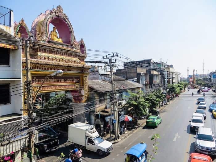 Heavy traffic on a Thai city street