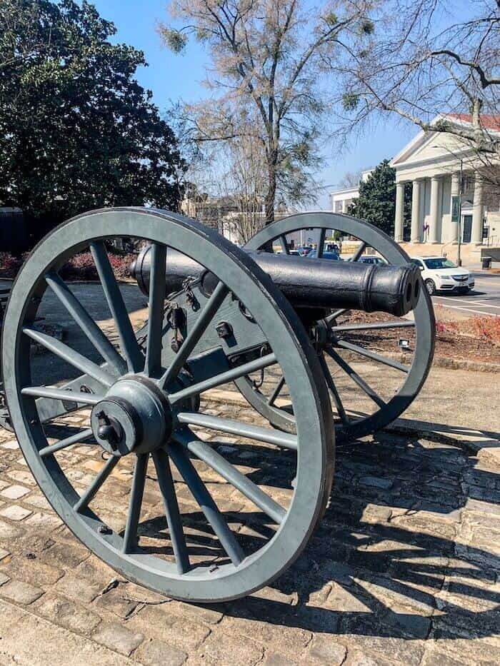 A cannon in downtown Athens, Georgia