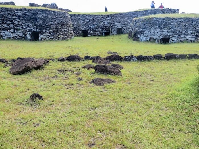 A view of the Orongo Ceremonial Village on Easter Island