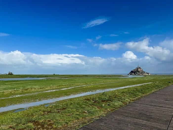 A view of Mont-Saint-Michel from afar