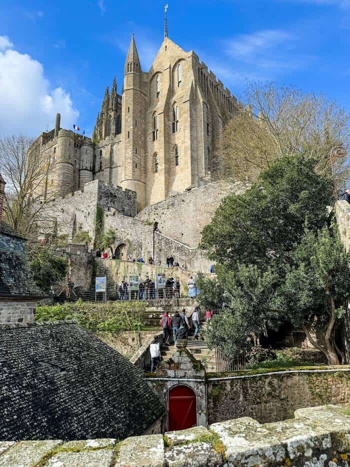Stairs leading up to the village at Mont-Saint-Michel